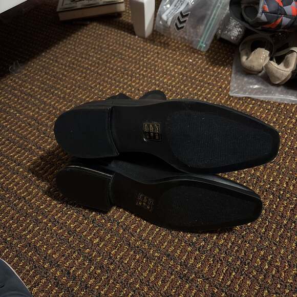 Rachel Zoe Square Toe black Faux leather ankle boots size 9 - Picture 2 of 5